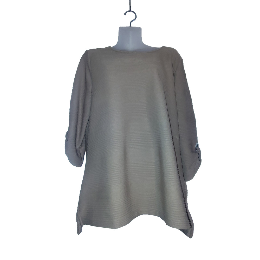 Vincente Ribbed Beige Stretch Fit Long-Sleeve Top Size L Bag2